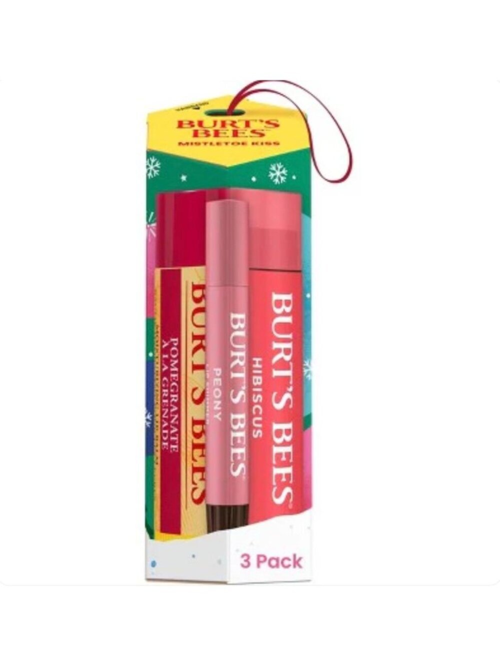 Burt's Bees Holiday Limited Edition Mistletoe Kiss Lip Balm Gift Set 3pc